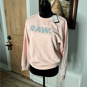 G-Star RAW logo Light Pink Crew Neck Sweater
